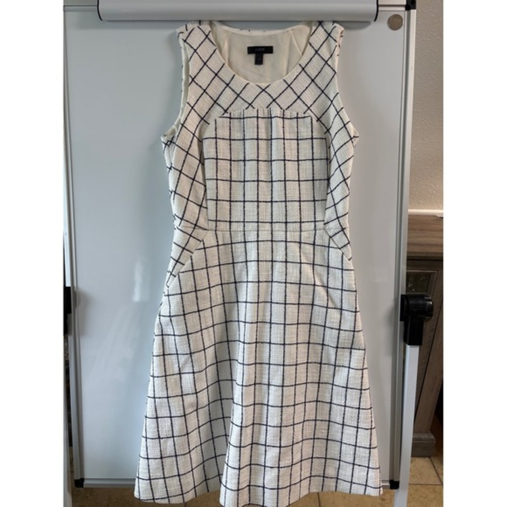 J.Crew women's dress size 4‎ sleeveless white navy